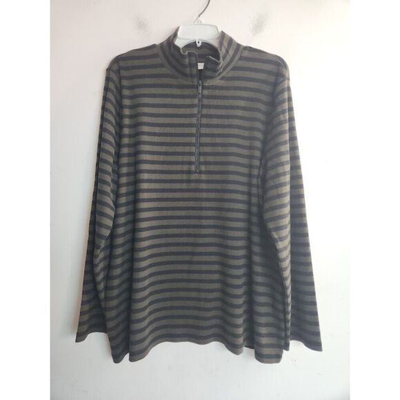 NWT Zenergy by Chico's Black & Forest Green Cotton 1/2 Zip Sweatshirt size 4/XXL - Picture 2 of 11
